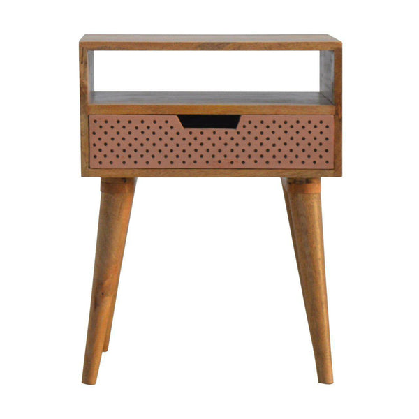 Copper Plated Bedside Table-Modern Furniture Deals