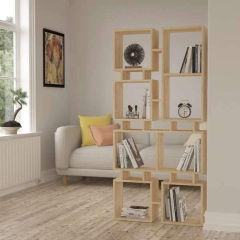 Cube Divider Bookcase-Oak-Modern Furniture Deals