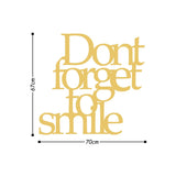 DONT FORGET TO SMILE METAL DECOR - GOLD Wall Art-Metal Wall Art-[sale]-[design]-[modern]-Modern Furniture Deals