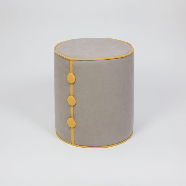 Dots Pouffe Cream Mustard-FURNITURE>POUFFES-[sale]-[design]-[modern]-Modern Furniture Deals