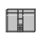 ELI 5 Doors 3 Drawers Mirrored Wardrobe White-Wardrobe-Modern Furniture Deals