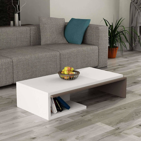 Featured Coffee Table-White-Mocha-Modern Furniture Deals