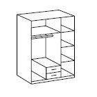 FORT 3 Doors 2 Drawers Steel Finish Mirrored Wardrobe-WARDROBE-Modern Furniture Deals