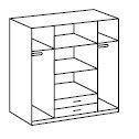 FORT 4 Doors 2 Drawers Steel Finish Mirrored Wardrobe-WARDROBE-Modern Furniture Deals