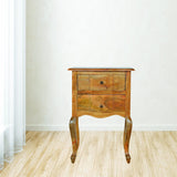 French Solid Wood 2 Drawer Bedside 2-Modern Furniture Deals
