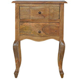 French Solid Wood 2 Drawer Bedside 2-Modern Furniture Deals