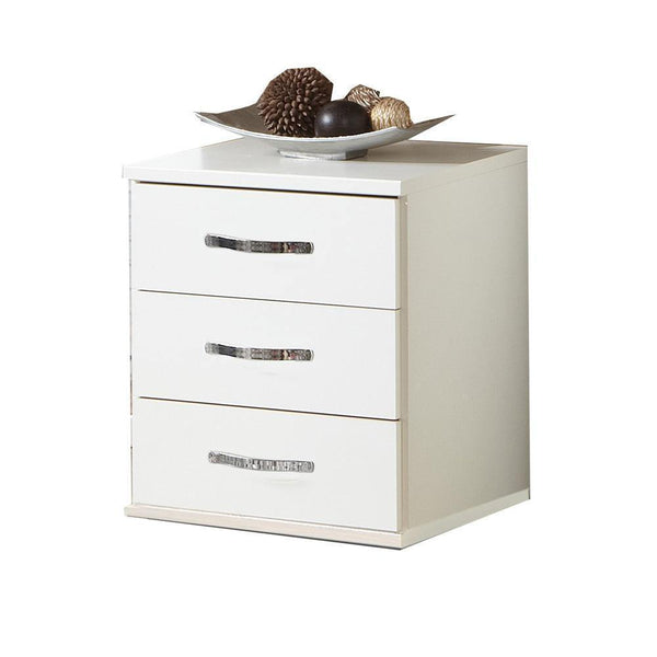 FREYA White 3 Drawer Chest-Modern Furniture Deals