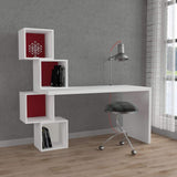 Gravity Desk-White-Burgundy-Modern Furniture Deals