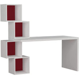 Gravity Desk-White-Burgundy-Modern Furniture Deals