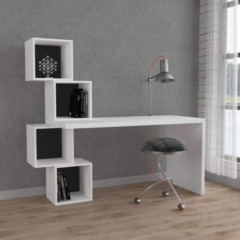 Gravity Desk-White-Burgundy-Modern Furniture Deals