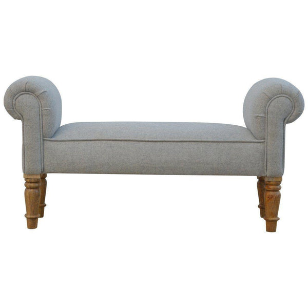 Grey Tweed Bedroom Bench-Modern Furniture Deals