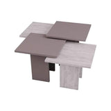Grid Nest Of Tables-L.Mocha-A.White-Modern Furniture Deals
