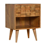 Hand Carved Trunk 1 Drawer Bedside Table-Modern Furniture Deals