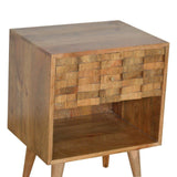 Hand Carved Trunk 1 Drawer Bedside Table-Modern Furniture Deals