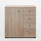 HARMONY 1 Door 4 Drawers Combi Chest Cabinet Oak-Modern Furniture Deals