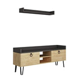 Hills Tv Cabinet-Oak-Anthracite-Modern Furniture Deals