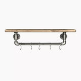 HOLA 60cm Wall Mounted Pipe Towel Rail, Shelf Set-BATHROOM>ACCESSORIES-[sale]-[design]-[modern]-Modern Furniture Deals