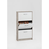 Kendale 3 Tier Shoe Storage Cabinet White, Oak-Sand Oak-White-Modern Furniture Deals