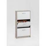 Kendale 3 Tier Shoe Storage Cabinet White, Oak-Sand Oak-White-Modern Furniture Deals
