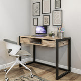 KRON 2 Drawer Home Office Desk Rustic Metal-Wood-Desk-[sale]-[design]-[modern]-Modern Furniture Deals