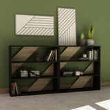 Lay Bookcase Set-Mocha-Mustard-Modern Furniture Deals
