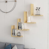 Linda Set of 4 Shelves L Shaped Oak-FURNITURE>WALL SHELVES-[sale]-[design]-[modern]-Modern Furniture Deals