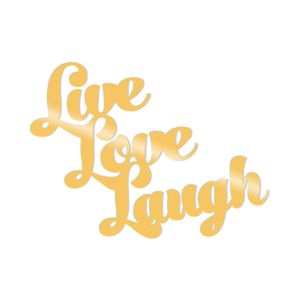 LIVE LOVE LAUGH METAL DECOR - GOLD Wall Art-Metal Wall Art-[sale]-[design]-[modern]-Modern Furniture Deals