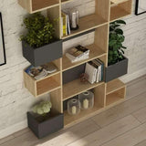 Loco Bookcase-Grey-Mustard-Modern Furniture Deals