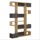 Loco Bookcase-Oak-Grey-Modern Furniture Deals