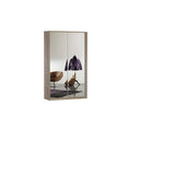 LORIN Oak Mirrored Corner Wardrobe-Modern Furniture Deals