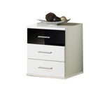 LORIN White And Black 3 Drawer Chest-Modern Furniture Deals