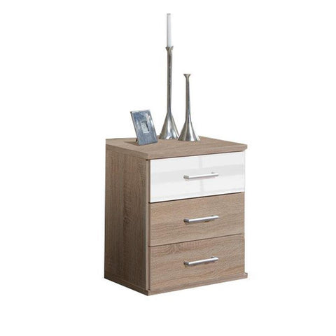 LORIN White And Oak 3 Drawer Chest-Modern Furniture Deals
