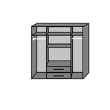 LORIN White And Oak Gloss 4 Door 2 Drawer Wardrobe-Modern Furniture Deals