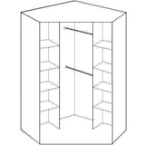 LORIN White Mirrored Corner Wardrobe-Modern Furniture Deals