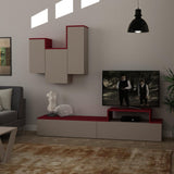 Manor Entertainement Unit-Mocha-Red-Modern Furniture Deals