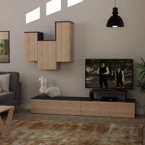 Manor Entertainement Unit-Mocha-Red-Modern Furniture Deals
