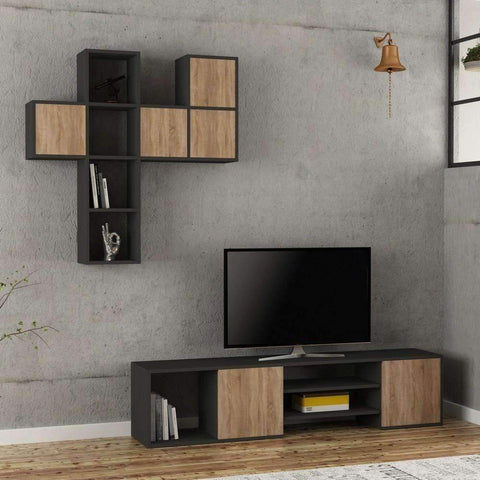 Maxy Tv Stand-Grey-Oak-Modern Furniture Deals