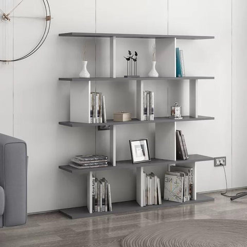 MERCURY Bookcase Anthracite - White-FURNITURE>BOOKCASES-[sale]-[design]-[modern]-Modern Furniture Deals