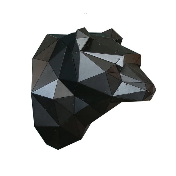 Metal Decorative Sculpture Bear Head - Black-WALL DECOR>METAL-[sale]-[design]-[modern]-Modern Furniture Deals