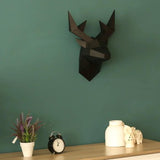 Metal Decorative Sculpture Deer Head- Black-WALL DECOR>METAL-[sale]-[design]-[modern]-Modern Furniture Deals