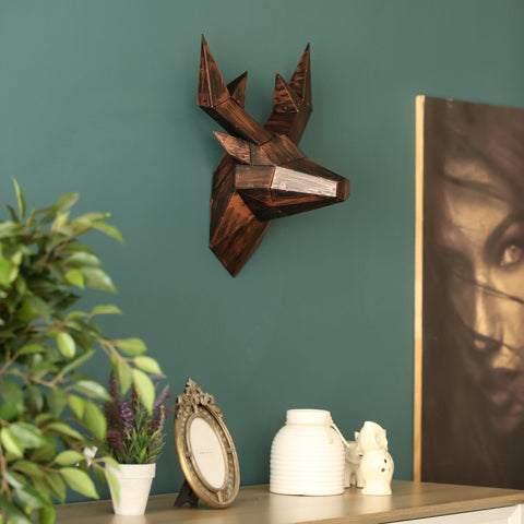 Metal Decorative Sculpture Deer Head - Copper-WALL DECOR>METAL-[sale]-[design]-[modern]-Modern Furniture Deals