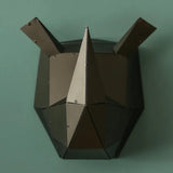 Metal Decorative Sculpture Rhino Head - Black-WALL DECOR>METAL-[sale]-[design]-[modern]-Modern Furniture Deals