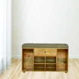 One Drawer Shoe Rack, Tweed Bench-Modern Furniture Deals