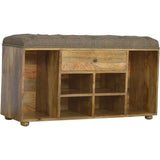 One Drawer Shoe Rack, Tweed Bench-Modern Furniture Deals