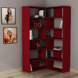 Only N.4 Bookcase-Burgundy-Modern Furniture Deals