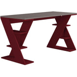 Papa Desk-L.Mocha-Burgundy-Modern Furniture Deals