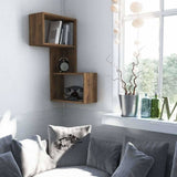 Party Corner Shelf-Mocha-Turquoise-Modern Furniture Deals