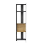 PRIMA Narrow Bookcase Anthracite - Oak-FURNITURE>BOOKCASES-[sale]-[design]-[modern]-Modern Furniture Deals