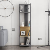 PRIMA Narrow Bookcase Anthracite - Oak-FURNITURE>BOOKCASES-[sale]-[design]-[modern]-Modern Furniture Deals