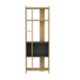 Prima Twin Bookcase Oak - Anthracite-FURNITURE>BOOKCASES-[sale]-[design]-[modern]-Modern Furniture Deals